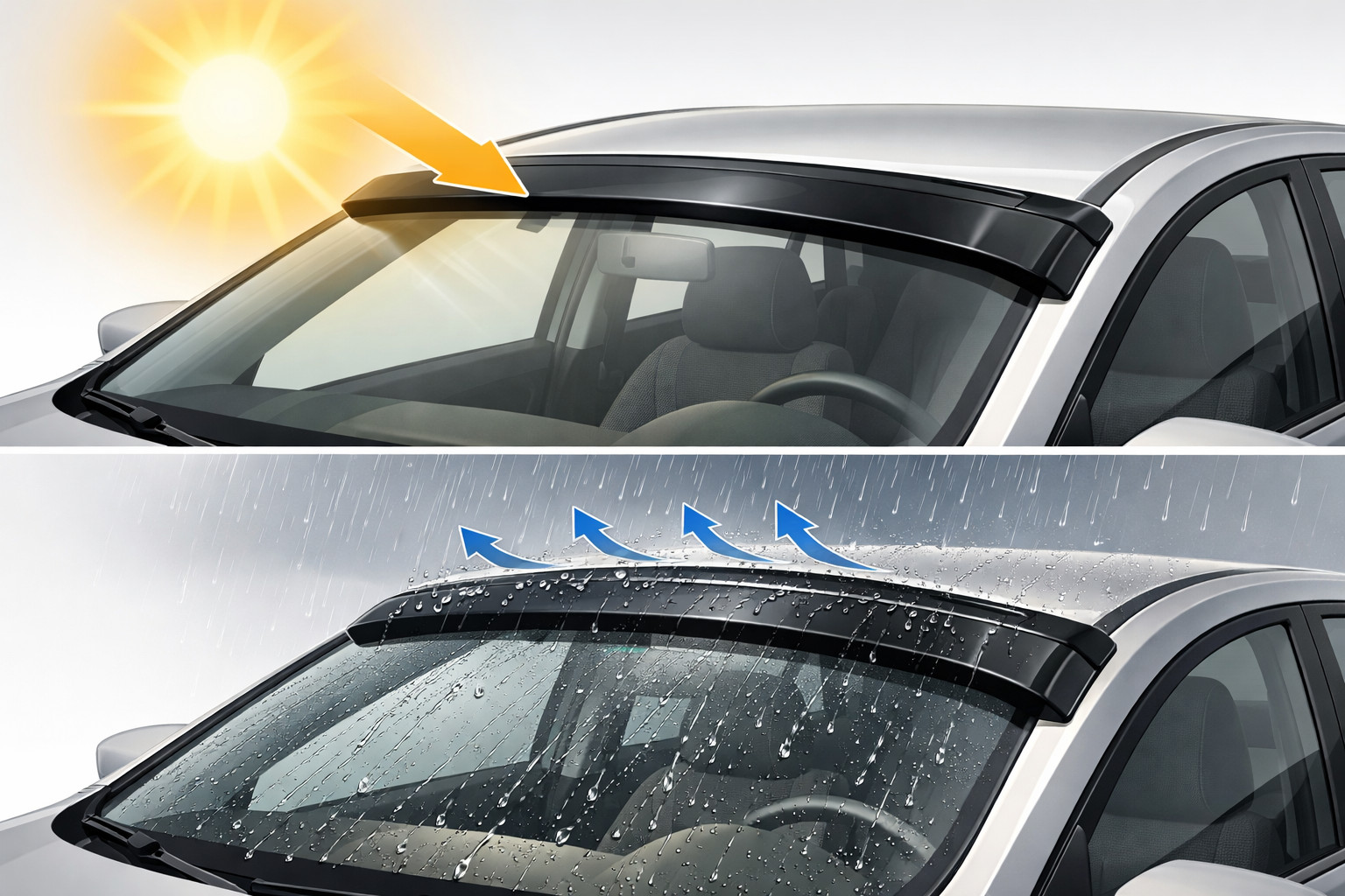 Is a windshield deflector worth it for sun and rain?