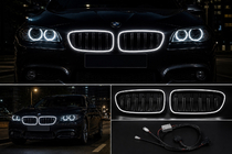 BMW 5 Series F10/F11 2010–2016 M-Look LED Kidney Grilles (Gloss Black) photo 6