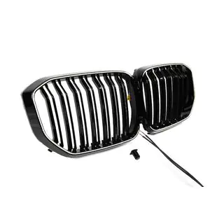 BMW kidney grilles M-Look LED (2019-2022, gloss black) photo 3