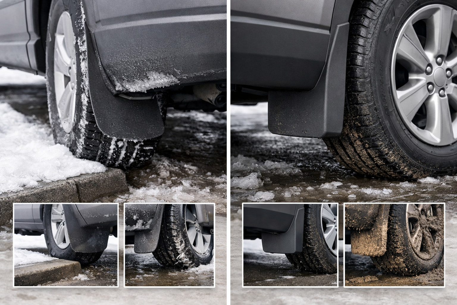 Soft vs hard mud flaps: what’s better for winter, curbs and mud
