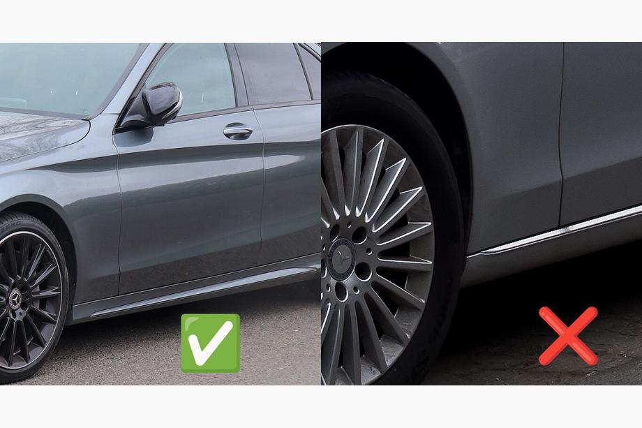 Mercedes C-class W205 2014-2021 Premium front mud flaps (for AMG-Line, 2 pcs) Photo 2