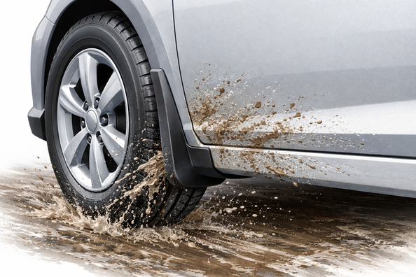 Spray hits the sides even with mudflaps: where to look for the cause