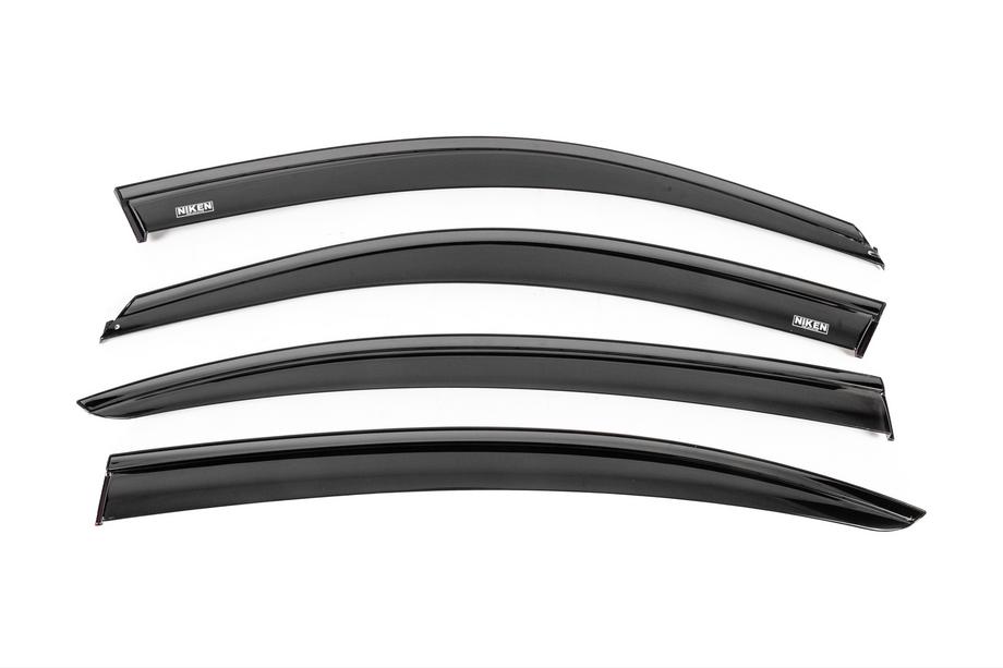 BMW 3 Series F30/F31 2012-2019 Window wind deflectors with black trim Niken Luxury (4 pcs) Photo 1
