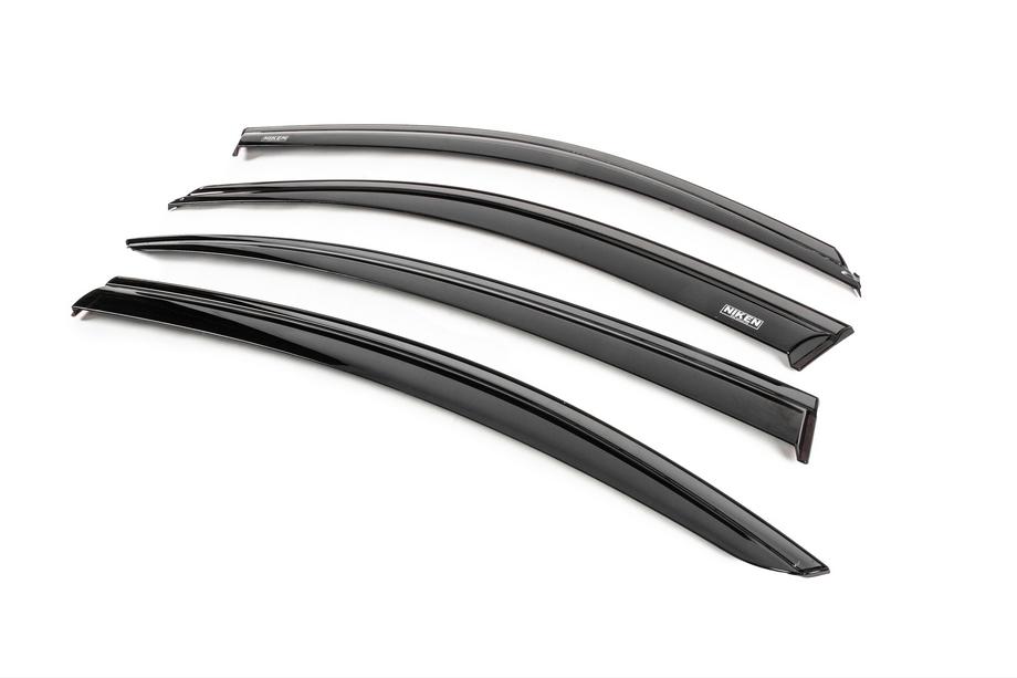 BMW 3 Series F30/F31 2012-2019 Window wind deflectors with black trim Niken Luxury (4 pcs) Photo 2