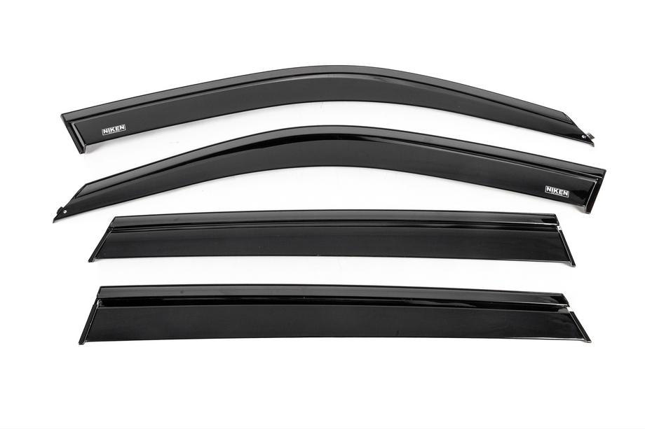 BMW X5 E70 2007-2013 Window wind deflectors with black trim Niken Luxury (4 pcs) Photo 1