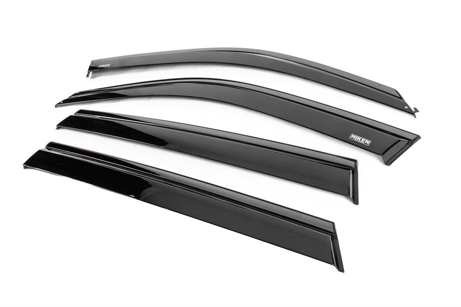 BMW X5 E70 2007-2013 Window wind deflectors with black trim Niken Luxury (4 pcs) Photo 2