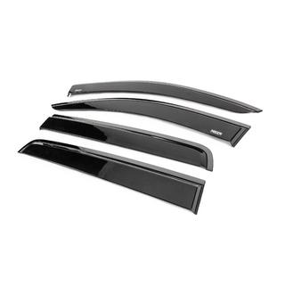 Window deflectors with black molding Niken Luxury (2015-2022, 4 pcs) Ford Ranger 2011–2022 photo 2