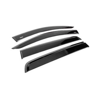 Window deflectors with black molding Niken Luxury (2015-2022, 4 pcs) Ford Ranger 2011–2022 photo 3