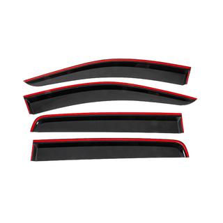 Window deflectors with black molding Niken Luxury (2015-2022, 4 pcs) Ford Ranger 2011–2022 photo 4