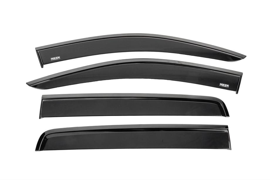 Ford Ranger 2011–2022 Window deflectors with black molding Niken Luxury (2015-2022, 4 pcs) Image