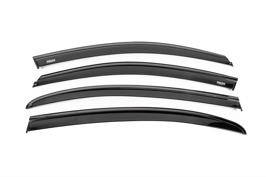 Fiat Tipo 2016- Window wind deflectors with black molding Niken Luxury (SD, 4 pcs) Image