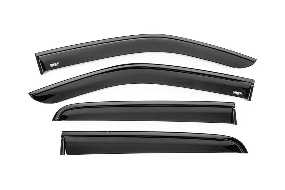 Isuzu D-Max 2019- Window wind deflectors with black trim Niken Luxury (4 pcs) Image