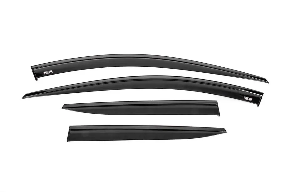 Kia Sportage 2021- Window wind deflectors with black molding Niken Luxury (for SWB, 4 pcs) Image