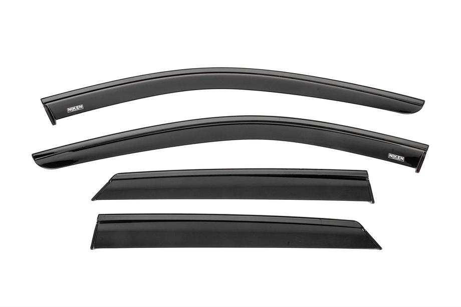 Mercedes ML W164 2005-2011 Window wind deflectors with black trim Niken Luxury (4 pcs) Image