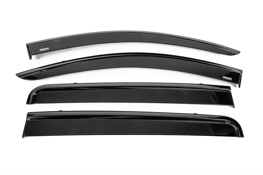 Mitsubishi L200 2015-2024 Window wind deflectors with black trim Niken Luxury (4 pcs) Image