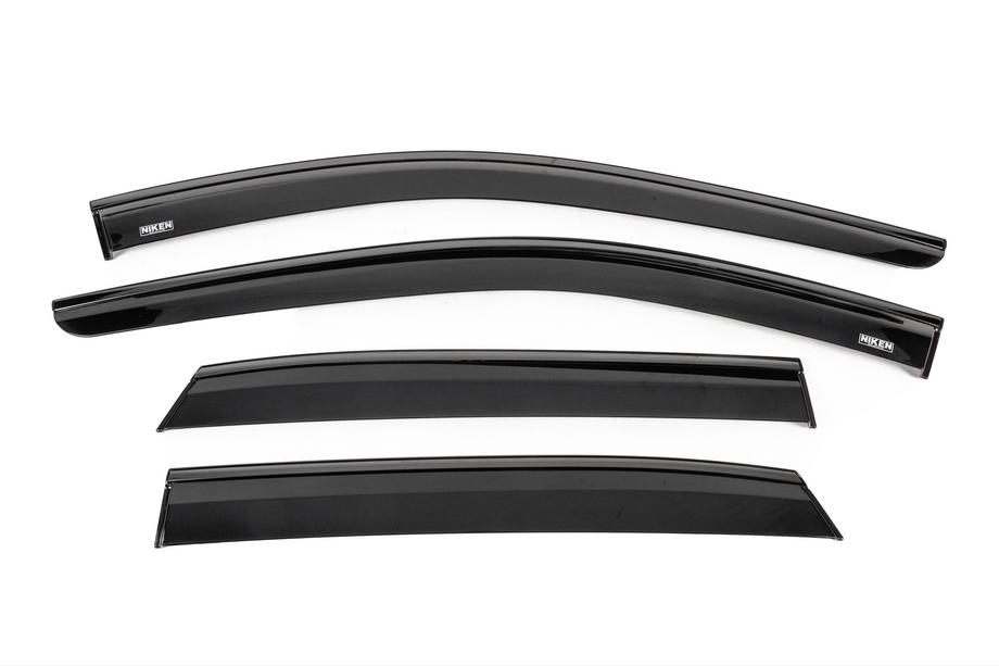 Nissan Qashqai 2021- Window wind deflectors with black trim Niken Luxury (4 pcs) Image