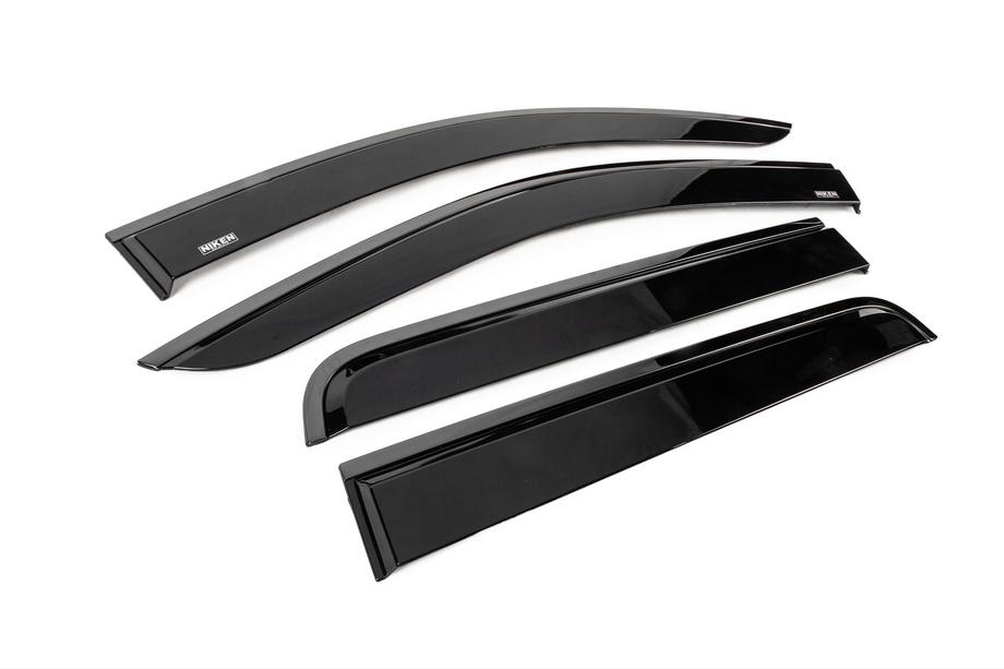 Nissan Navara/NP300 2016- Window wind deflectors with black trim Niken Luxury (4 pcs) Photo 3
