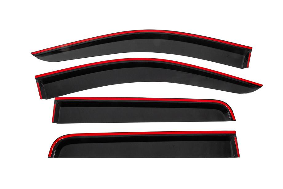 Nissan Navara/NP300 2016- Window wind deflectors with black trim Niken Luxury (4 pcs) Photo 4