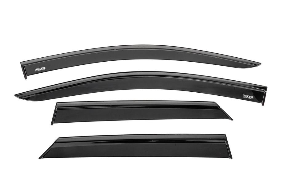 Peugeot 3008 2016-2023 Window wind deflectors with black trim Niken Luxury (4 pcs) Image