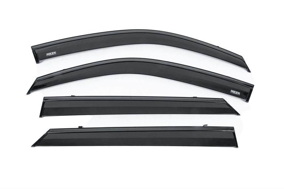 Peugeot 2008 2019- Window wind deflectors with black trim Niken Luxury (4 pcs) Image