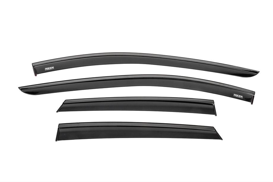 Seat Leon 2013-2020 Window wind deflectors with black trim Niken Luxury (4 pcs) Image