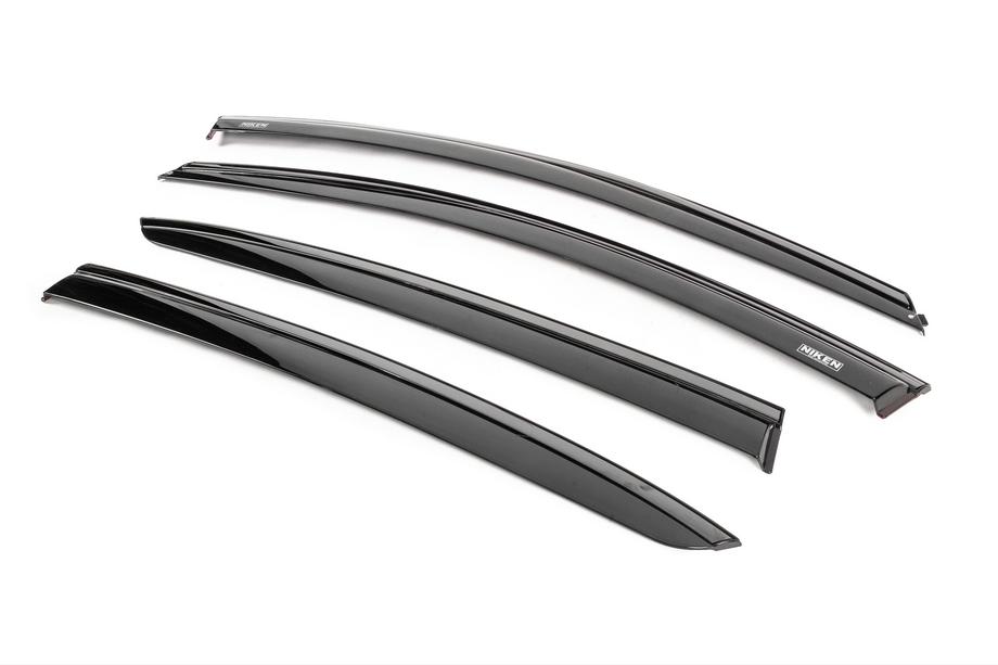 Renault Megane IV 2016-2025 Window wind deflectors with black molding Niken Luxury (SD, 4 pcs) Photo 2