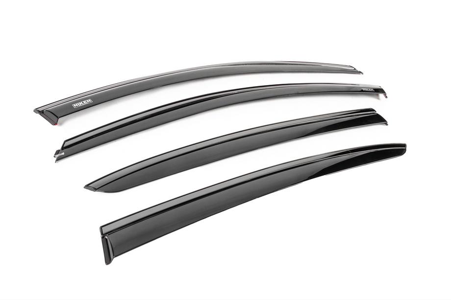 Renault Megane IV 2016-2025 Window wind deflectors with black molding Niken Luxury (SD, 4 pcs) Photo 3