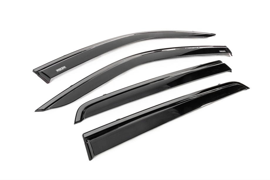Toyota Hilux 2015- Window wind deflectors with black trim Niken Luxury (4 pcs) Photo 3