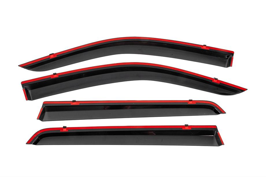 Toyota Hilux 2015- Window wind deflectors with black trim Niken Luxury (4 pcs) Photo 4