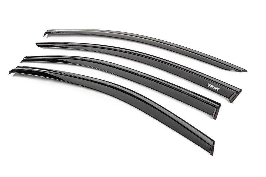 Toyota Corolla 2019- Window wind deflectors with black molding Niken Luxury (SD, 4 pcs) Photo 2