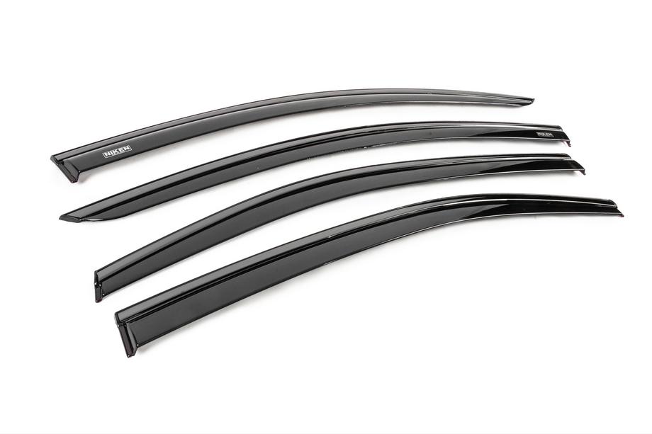 Toyota Corolla 2019- Window wind deflectors with black molding Niken Luxury (SD, 4 pcs) Photo 3