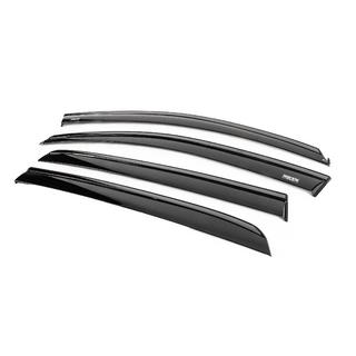 Side window wind deflectors with black molding Niken Luxury (HB, 4 pcs) photo 2
