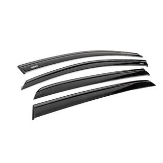 Side window wind deflectors with black molding Niken Luxury (HB, 4 pcs) photo 3