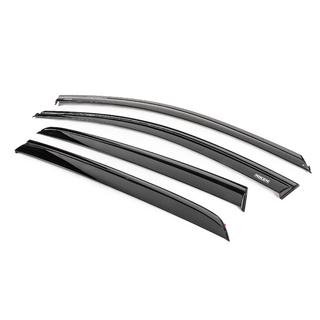 Side window wind deflectors with black molding Niken Luxury (HB, 4 pcs) photo 2