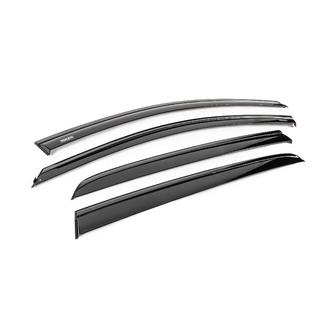 Side window wind deflectors with black molding Niken Luxury (HB, 4 pcs) photo 3