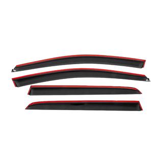 Side window wind deflectors with black molding Niken Luxury (HB, 4 pcs) photo 4