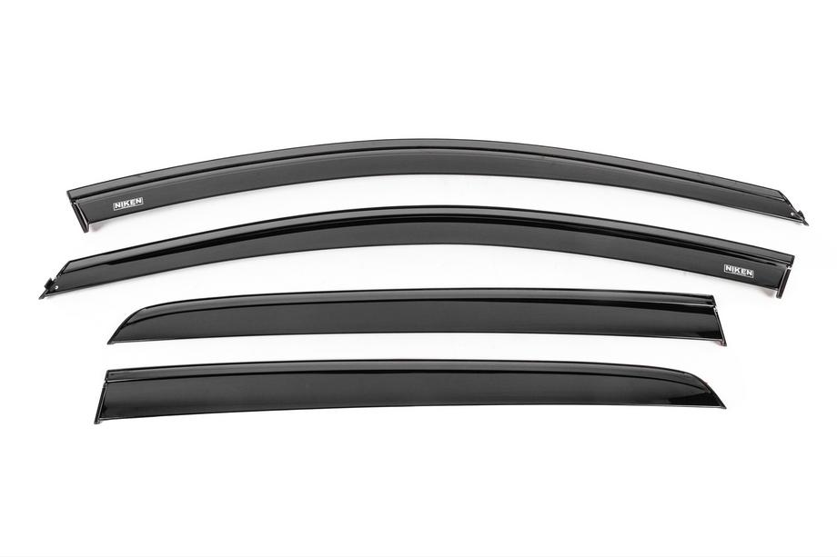 Volkswagen Golf 7/E-Golf 2012-2020 Side window wind deflectors with black molding Niken Luxury (HB, 4 pcs) Image