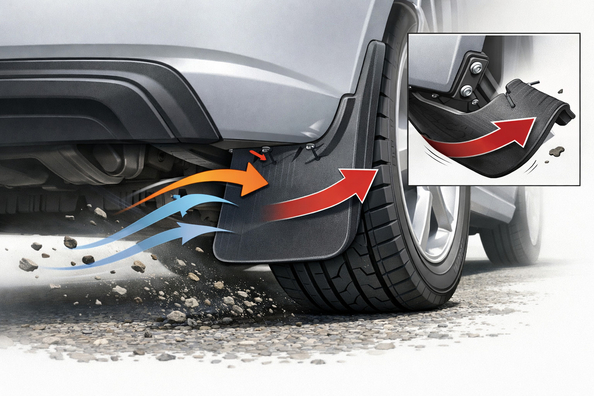 Why universal mud flaps often tear off at speed