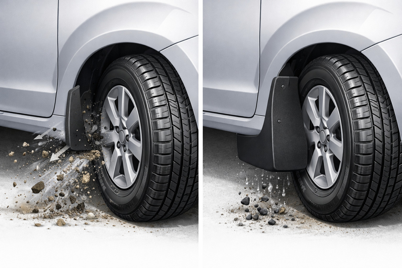 When factory mud flaps are too weak: time for a different type