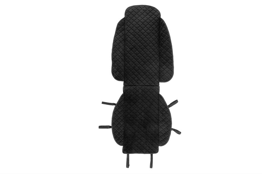 Velour seat cover (1 pc, black with black stitching) Image