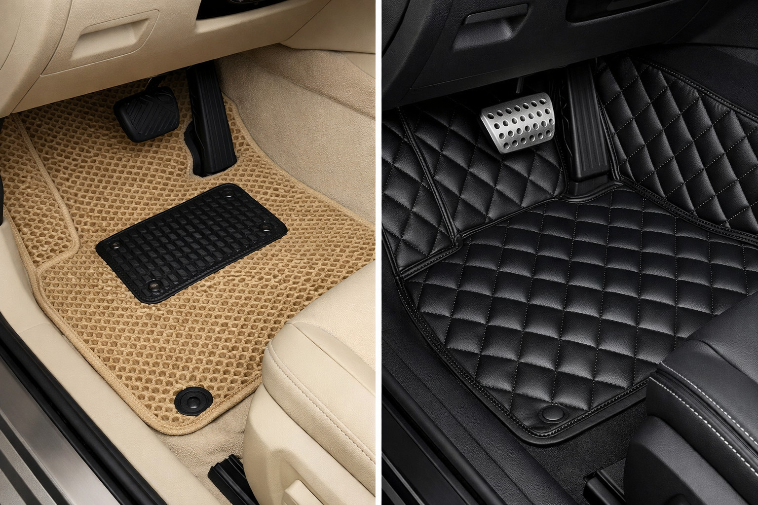 EVA or eco-leather floor mats: which is more practical, and which only looks better in photos