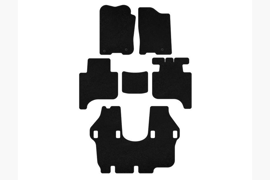 Infiniti QX56 2004-2010 Deluxe carpet floor mats (3 rows, 2004-2008, Black) Image