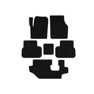 Deluxe carpet floor mats (2014-2019, 3 rows, black) photo 1