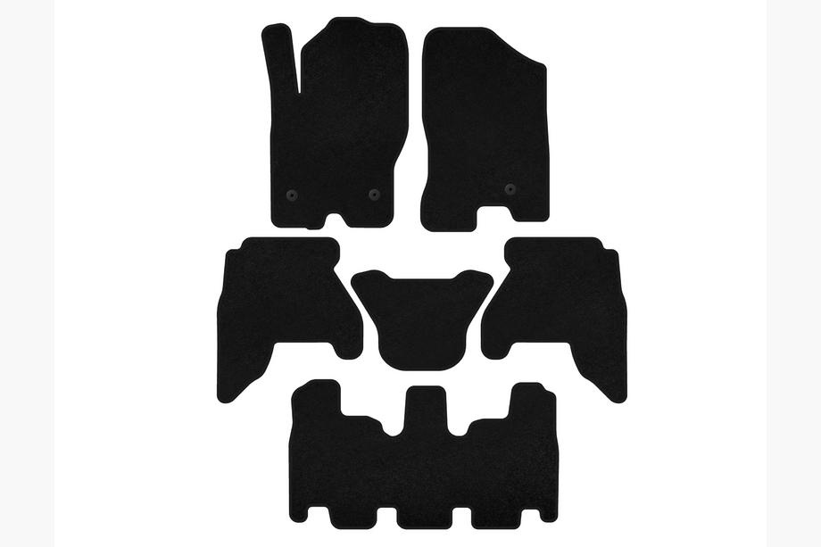 Nissan Pathfinder R51 2005-2014 Deluxe V1 textile floor mats (3 rows, Black, 2010-2014) Image