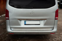 Mercedes Vito/V-class W447 2014- Wide stainless steel tailgate trim above license plate Carmos - Turkish Stainless Steel photo 4