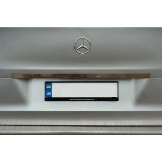 Wide stainless steel tailgate trim above license plate photo 1