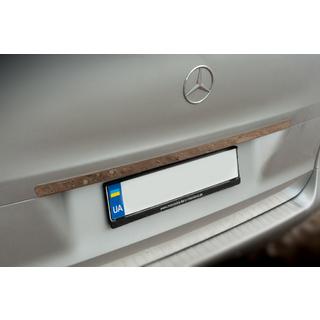 Wide stainless steel tailgate trim above license plate photo 3