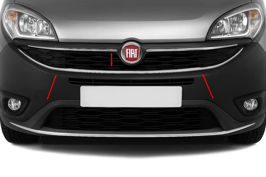 Fiat Doblo II 2010-2022 Trim around lower grille (2015↗, stainless steel) Image
