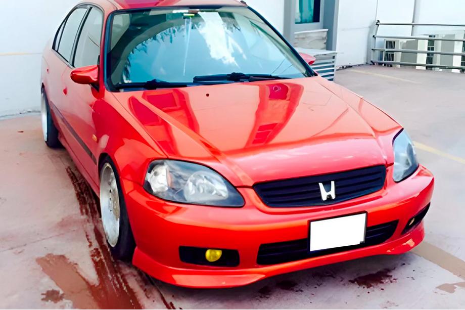 Honda Civic 1995-2001 Clearance Front Lip Spoiler DPT V-2 (Gloss Black) Image