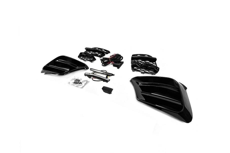 Mercedes S-class W223 2020- Front bumper grille set BRB (for AMG Line, with daytime running lights) Photo 2